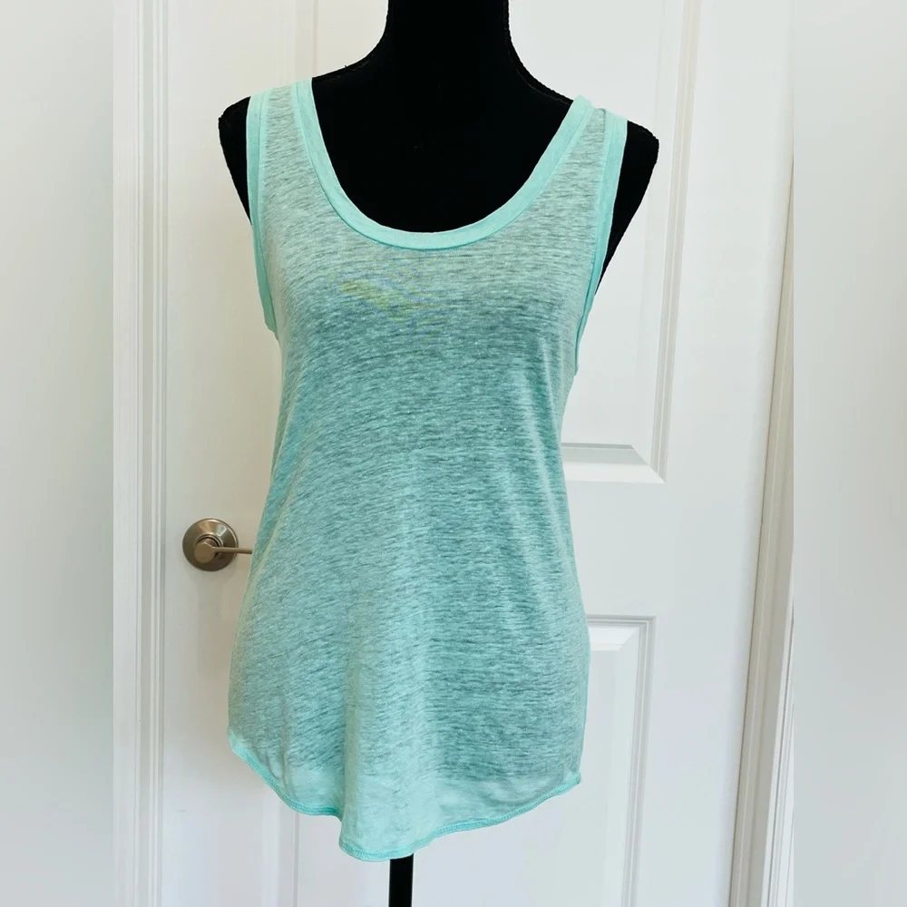 J. Crew Linen Tank Seafoam Blue